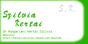 szilvia kertai business card